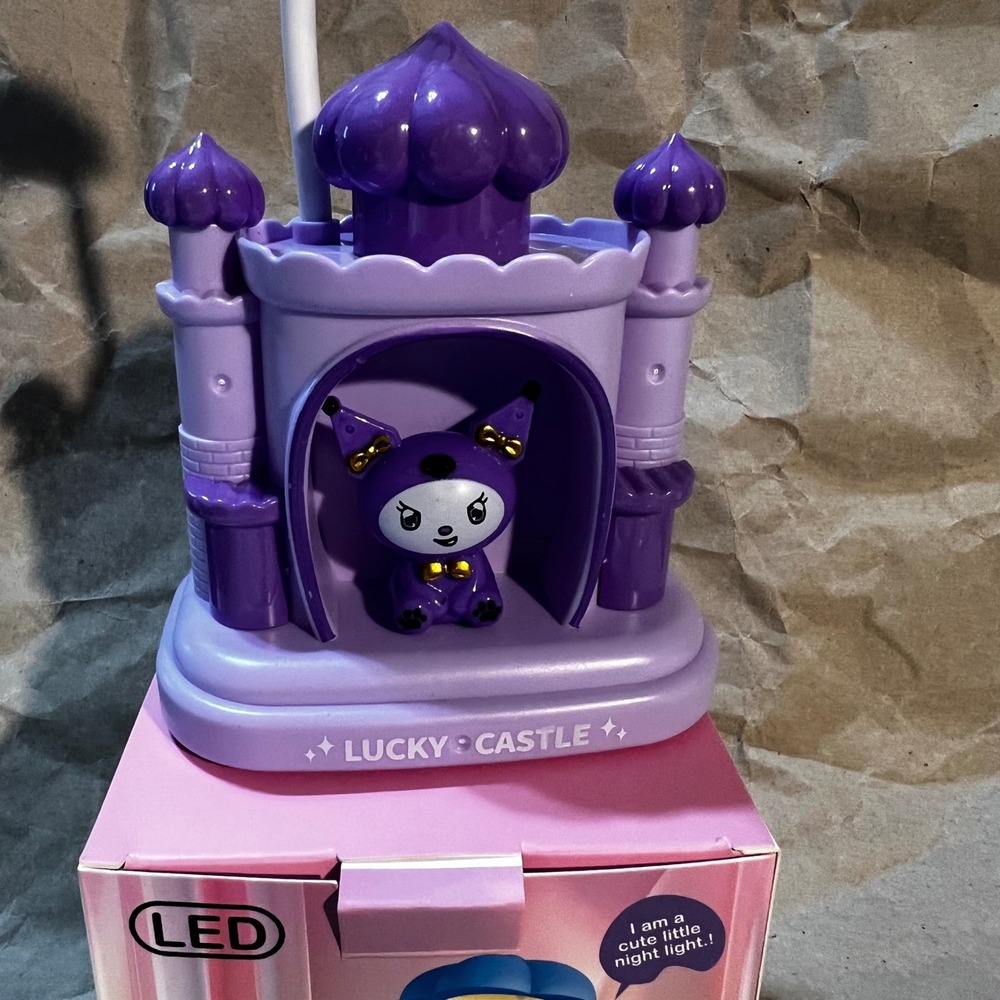 Lucky Castle LED Desk Lamp Purple Kawaii Castle Flower Night Light USB Powered - Picture 2 of 16